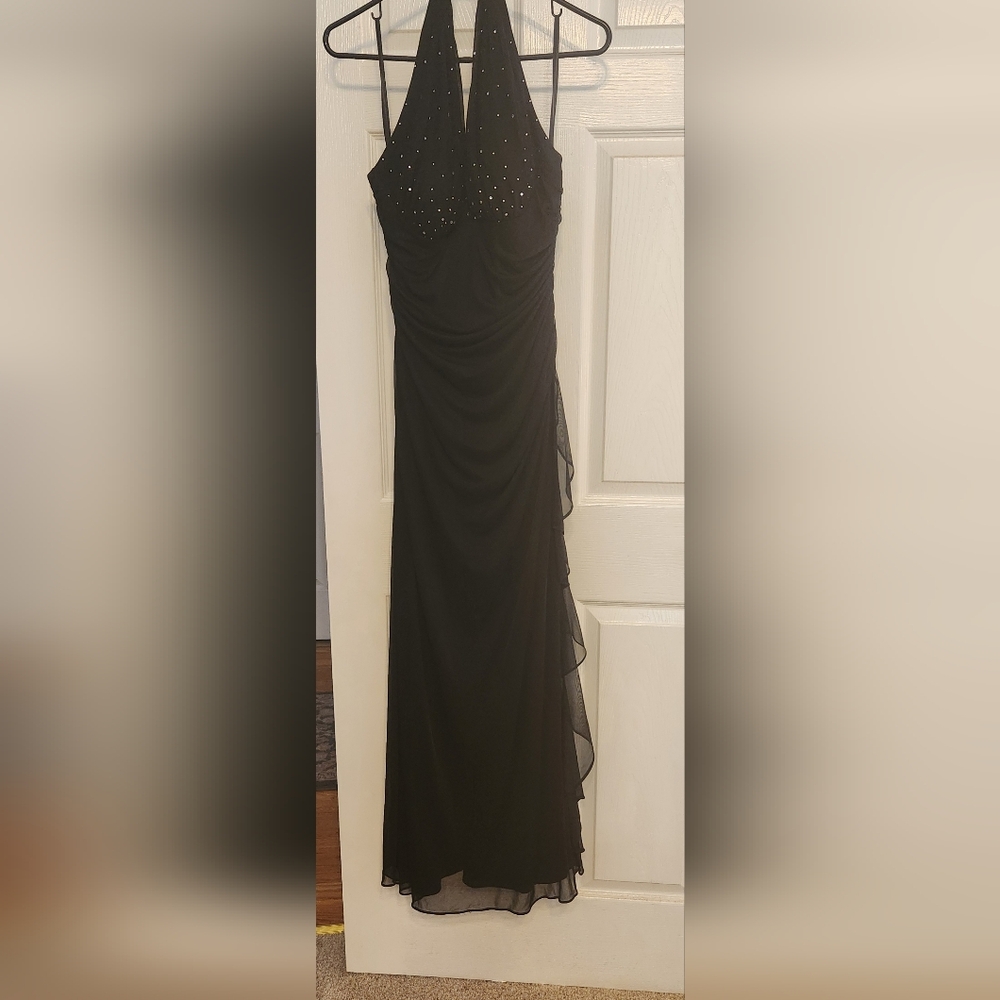 Black halter top dress size 8